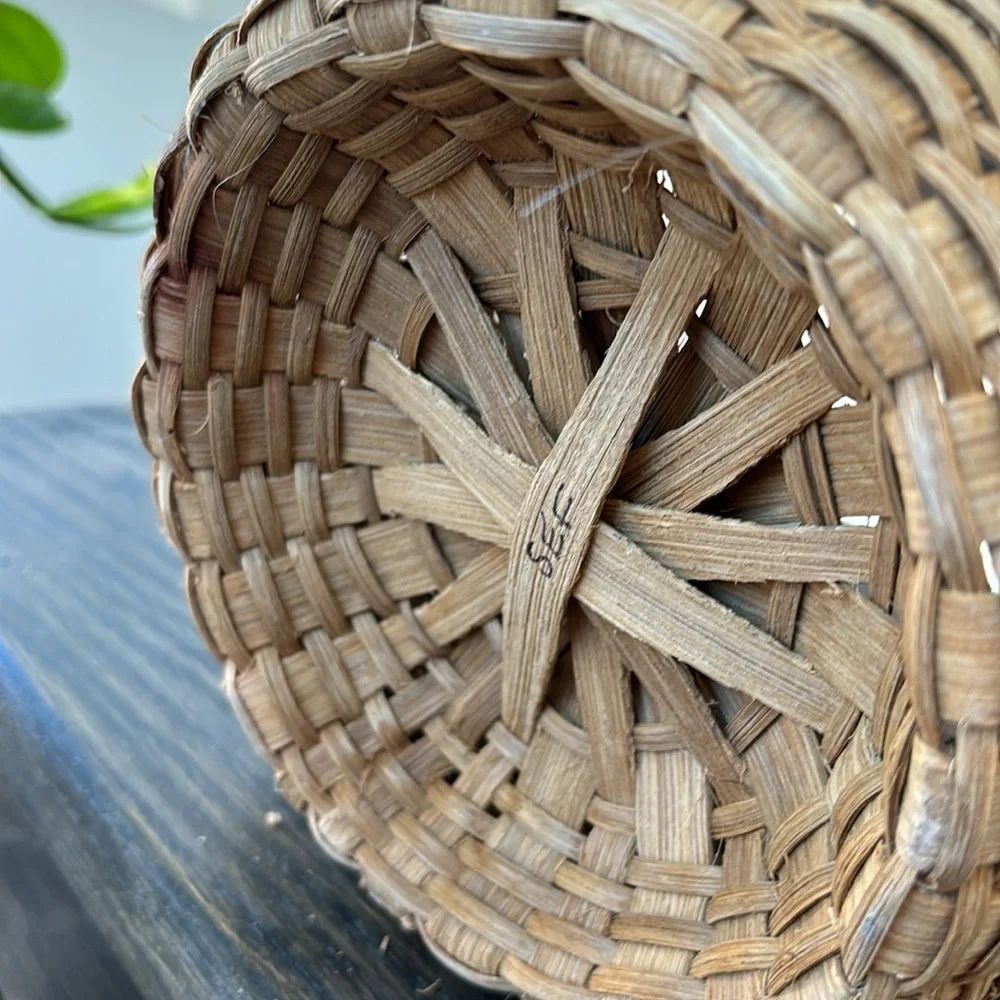 Handwoven Natural Wicker Basket with Handle